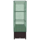 Raised Bed with Greenhouse Cover Rattan Look 120x40x138 cm 4015801