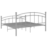 Bed Frame without Mattress Grey Metal 200x200 cm 324987
