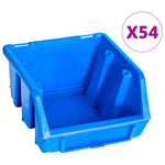 ZNTS 96 Piece Storage Bin Kit with Wall Panels Blue 146282