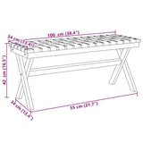 Garden Bench Black Solid Wood Acacia and Fabric 366514