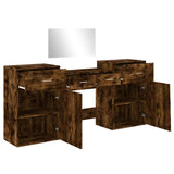 4 Piece Dressing Table Set Smoked Oak Engineered Wood 3276529