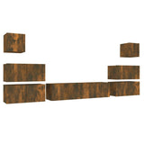 8 Piece TV Cabinet Set Smoked Oak Engineered Wood 3120290