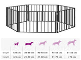 Dog Gate 6 pcs Black 80 x 60 cm Galvanised Steel 892011