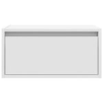 ZNTS Wall-mounted Bedside Cabinet with LED Lights White 860211