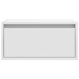 ZNTS Wall-mounted Bedside Cabinet with LED Lights White 860211