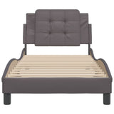Bed Frame without Mattress "Zadar" Grey 90x190 cm Single Faux Leather 3208152