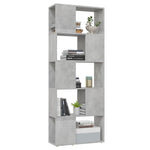 Book Cabinet Room Divider Concrete Grey 60x24x155 cm 809093