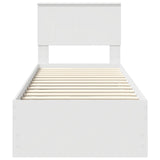 Bed Frame with Drawer White 75 x 190 cm Engineer Wood 3410756