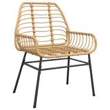 3 Piece Garden Dining Set Brown Poly Rattan Glass 3334443