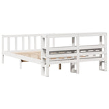 Bed Frame without Mattress White 150x200 cm King Size Solid Wood Pine 3305907