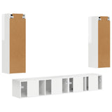 TV Cabinet Set 3 pcs High Gloss White Engineered Wood 3408983