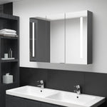 ZNTS LED Bathroom Mirror Cabinet 89x14x62 cm Grey 326527