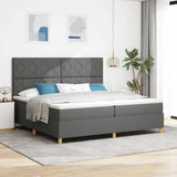 Box Spring Bed with Headboard Dark grey 200 x 200 cm Fabric 3339722