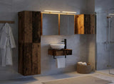 Bathroom Furniture Set 5 pcs Old Wood Engineered Wood and Glass 3407253