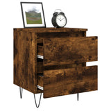 Bedside Cabinets 2 pcs Smoked Oak 40x35x50 cm Engineered Wood 826887