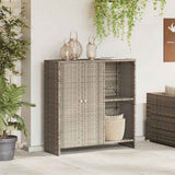 Storage Cabinet with Shelf Light Grey 100 x 36 x 102 cm Rattan 4103825