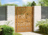 Garden Gate 100x200 cm Weathering Steel Leaf Design 4100968