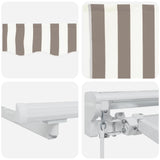 Retractable Awning Light Grey and White 3.5 x 2 m 3425718