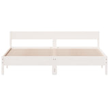 Bed Frame without Mattress White 200x200 cm Solid Wood Pine 3216210