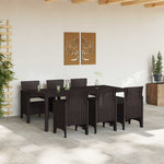Garden Dining Set 7 pcs Brown Polt rattan 3378721