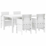 Garden Dining Set 5 pcs White Polt rattan 3378702