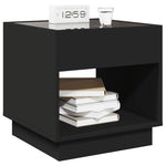 ZNTS Bedside Table with Infinity LED Black 50x50x50 cm 3284085