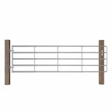 145986 5 Bar Field Gate Steel x90 cm Silver