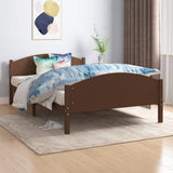 Bed Frame without Mattress Dark Brown Solid Pine Wood 120x200cm 322043