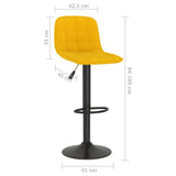 Bar Stools 2 pcs Yellow Velvet 333998