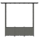Raised Bed with Trellis and Roof Light Grey 162.5 x 40 x 136 cm 42032591