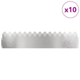 Lawn Edgings 10 pcs Silver 103 x 0.05 x 22 cm Stainless Steel 874756