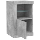 Side Cabinet with LED Lights Concrete Grey Engineered Wood 836636