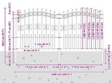 Garden Fence KAMPEN with Spear Top Black 240x150 cm Steel 151087