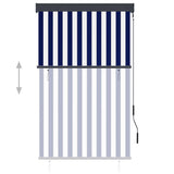Outdoor Roller Blind 100x250 cm Blue and White 145955