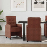 Dining Chairs with Wheels 2 pcs Shiny brown 57 x 67 x 98 cm 42017895