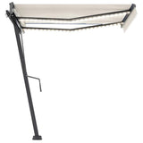 Manual Retractable Awning with LED 350x250 cm Cream 3069722
