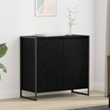 Side Cabinet Black Oak 79 x 36 x 75 cm Engineered Wood 886600