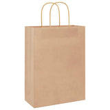 Paper Bags 250 pcs with Handles Brown 26x12x35 cm 4101590