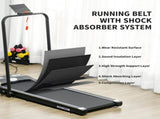 Foldable Walking Treadmill, with LED Display and Wheels, for Home, Office, Gym, Black T3398P376857
