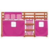 Bunk Bed without Mattress Pink 90x190 cm Single Solid Wood Pine 3283951