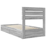 Storage Bed with Drawer Grey Sonoma 90 x 190 cm Engineered Wood 3411603