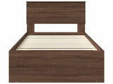 Bed Frame with Headboard Brown Oak 75 x 190 cm Solid Pine Wood 3410669