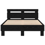 Bed Frame with Headboard Black oak 135 x 190 cm Engineered wood 3333956