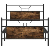 Bed Frame without Mattress Smoked Oak 100x190 cm Engineered Wood 4106755