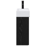 Bathroom Vanity Unit with Tap Black Oak 45.5 x 22.5 x 84 cm 889434