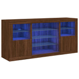 Sideboard with LED Lights Brown Oak 142.5x37x67 cm 3209092