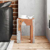 Stool Solid Teak Wood and Resin 243470