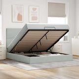 Ottoman Bed with Mattresses Light Grey 180x200cm Velvet 3313415