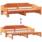Daybed with Trundle without Mattress Wax Brown 90x190 cm Solid Wood 850910