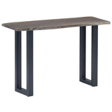 Console Table Grey 115x35x76 cm Solid Aacia Wood and Iron 247831